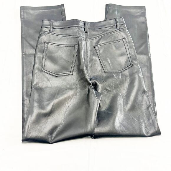 Wilfred Faux Leather Straight Leg Polyurethane Dress Pant Black Size 4 - Picture 6 of 8